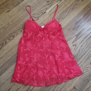 Small red teddy floral embroidered